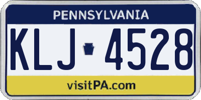 PA license plate KLJ4528