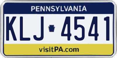 PA license plate KLJ4541