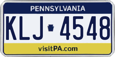 PA license plate KLJ4548