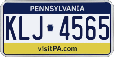 PA license plate KLJ4565