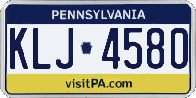 PA license plate KLJ4580