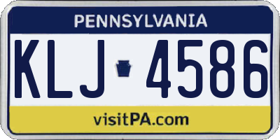 PA license plate KLJ4586