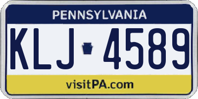 PA license plate KLJ4589