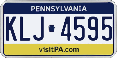 PA license plate KLJ4595