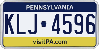 PA license plate KLJ4596