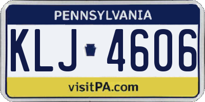 PA license plate KLJ4606