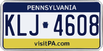 PA license plate KLJ4608