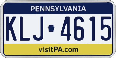 PA license plate KLJ4615