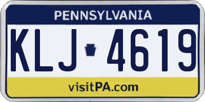 PA license plate KLJ4619
