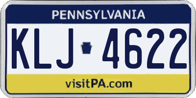 PA license plate KLJ4622