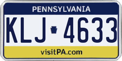 PA license plate KLJ4633