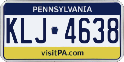 PA license plate KLJ4638