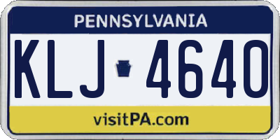 PA license plate KLJ4640