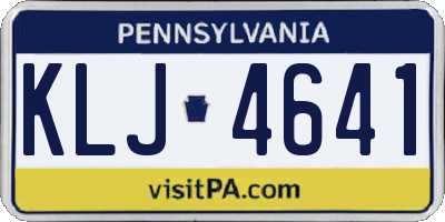 PA license plate KLJ4641
