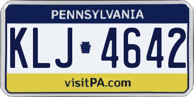 PA license plate KLJ4642