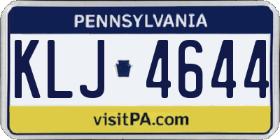 PA license plate KLJ4644