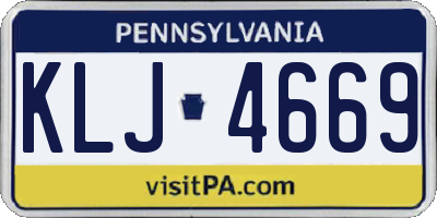 PA license plate KLJ4669