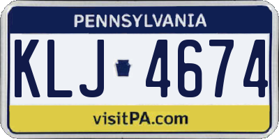PA license plate KLJ4674
