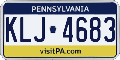 PA license plate KLJ4683