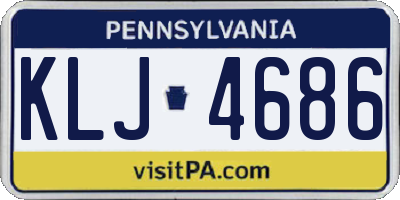 PA license plate KLJ4686