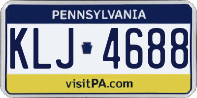 PA license plate KLJ4688