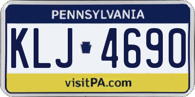 PA license plate KLJ4690