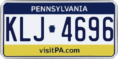PA license plate KLJ4696