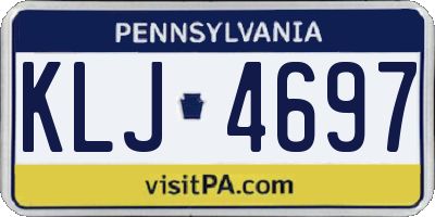 PA license plate KLJ4697