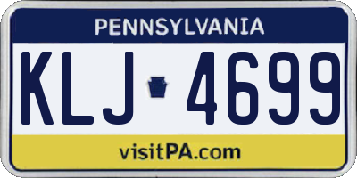 PA license plate KLJ4699