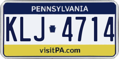 PA license plate KLJ4714
