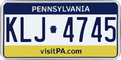 PA license plate KLJ4745