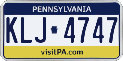 PA license plate KLJ4747