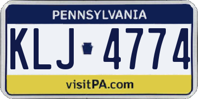 PA license plate KLJ4774