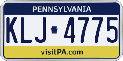 PA license plate KLJ4775