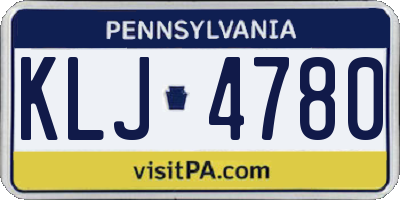 PA license plate KLJ4780