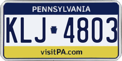 PA license plate KLJ4803