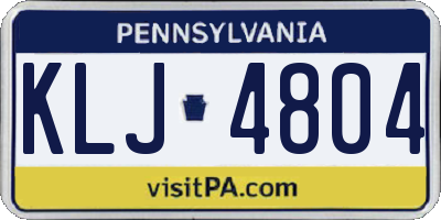 PA license plate KLJ4804