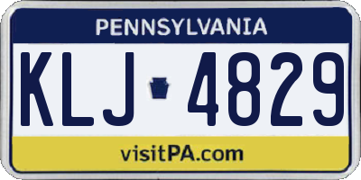 PA license plate KLJ4829