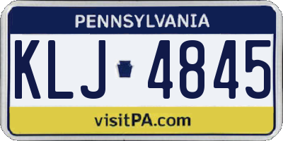 PA license plate KLJ4845