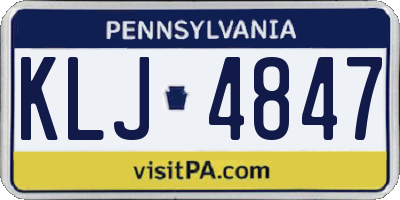PA license plate KLJ4847