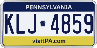 PA license plate KLJ4859