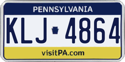 PA license plate KLJ4864