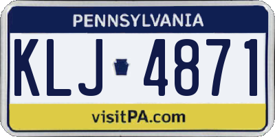 PA license plate KLJ4871