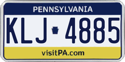 PA license plate KLJ4885