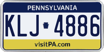 PA license plate KLJ4886