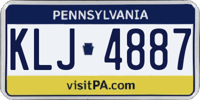 PA license plate KLJ4887