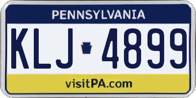 PA license plate KLJ4899