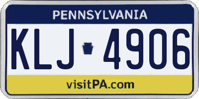PA license plate KLJ4906