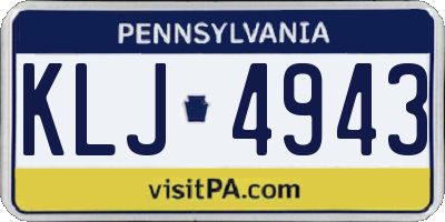 PA license plate KLJ4943