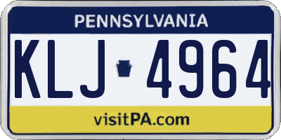 PA license plate KLJ4964